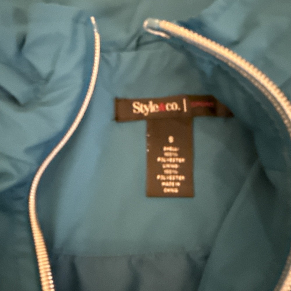 Style & Co Sport Teal Lightweight Hooded Jacket Women's Size Small NWT - Picture 10 of 12